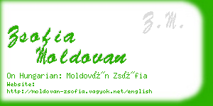 zsofia moldovan business card